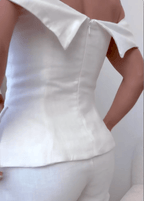 Imma | Conjunto de Top Bardot con Peplum y Short