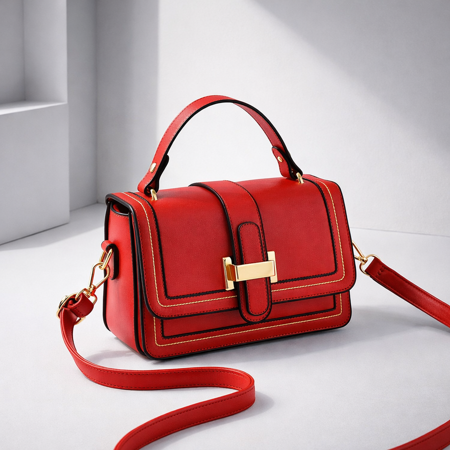 Lucilla | Bolso de Hombro Elegante de Silueta Estructurada - Rojo