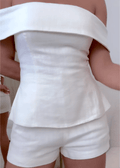 Imma | Conjunto de Top Bardot con Peplum y Short