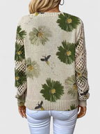Assunta | Jersey Calado de Flores con Cuello en V