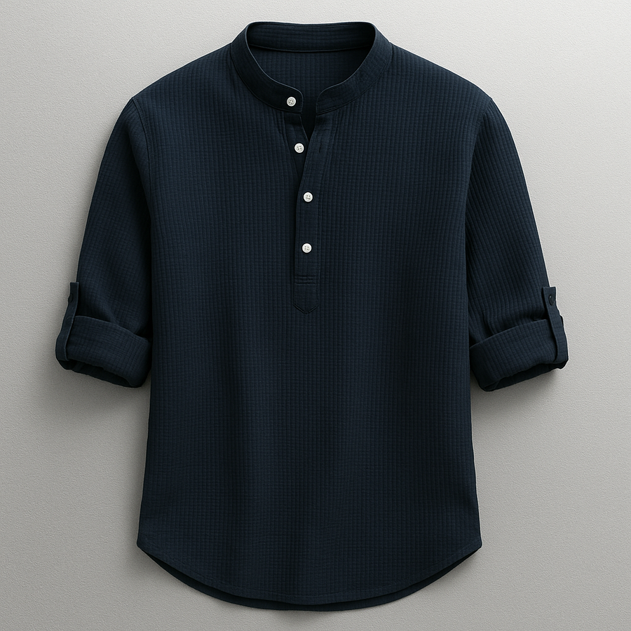 Camisa Henley Hudson - Azul Marino