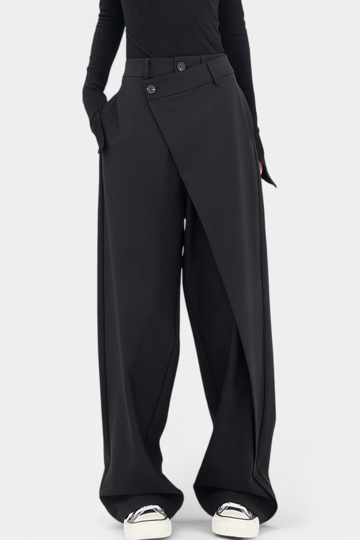 Oaklyn Pantalones Rectos con Drapado Moderno