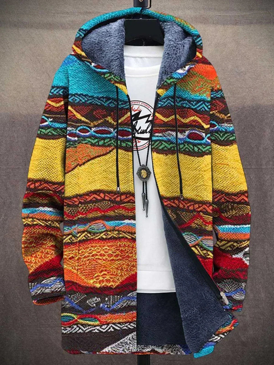 Giorgia | Cárdigan con Capucha Artístico - Retro