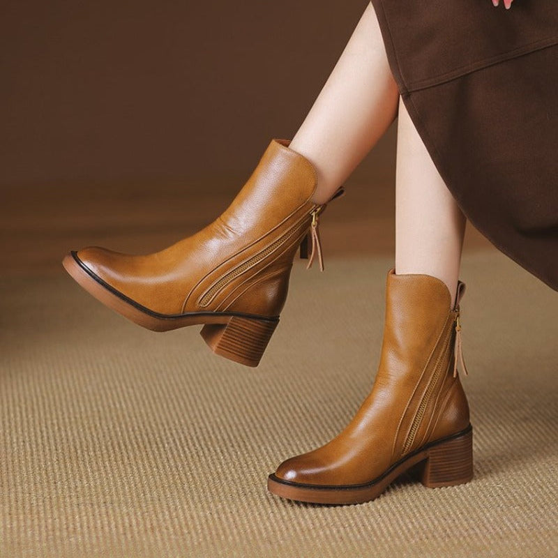 Matilde | Botines de Tacón en Piel Premium
