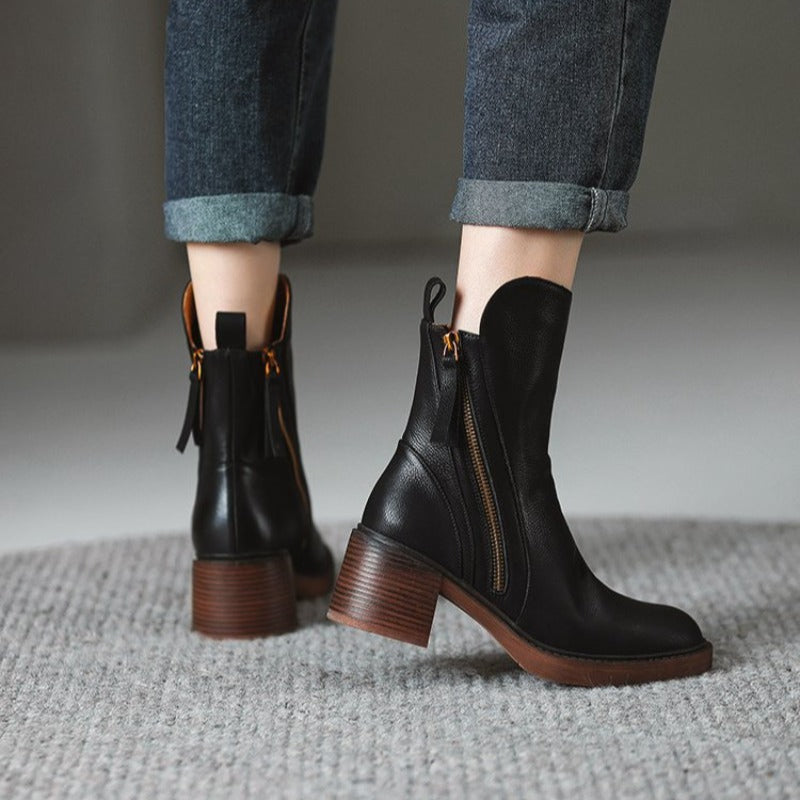 Matilde | Botines de Tacón en Piel Premium