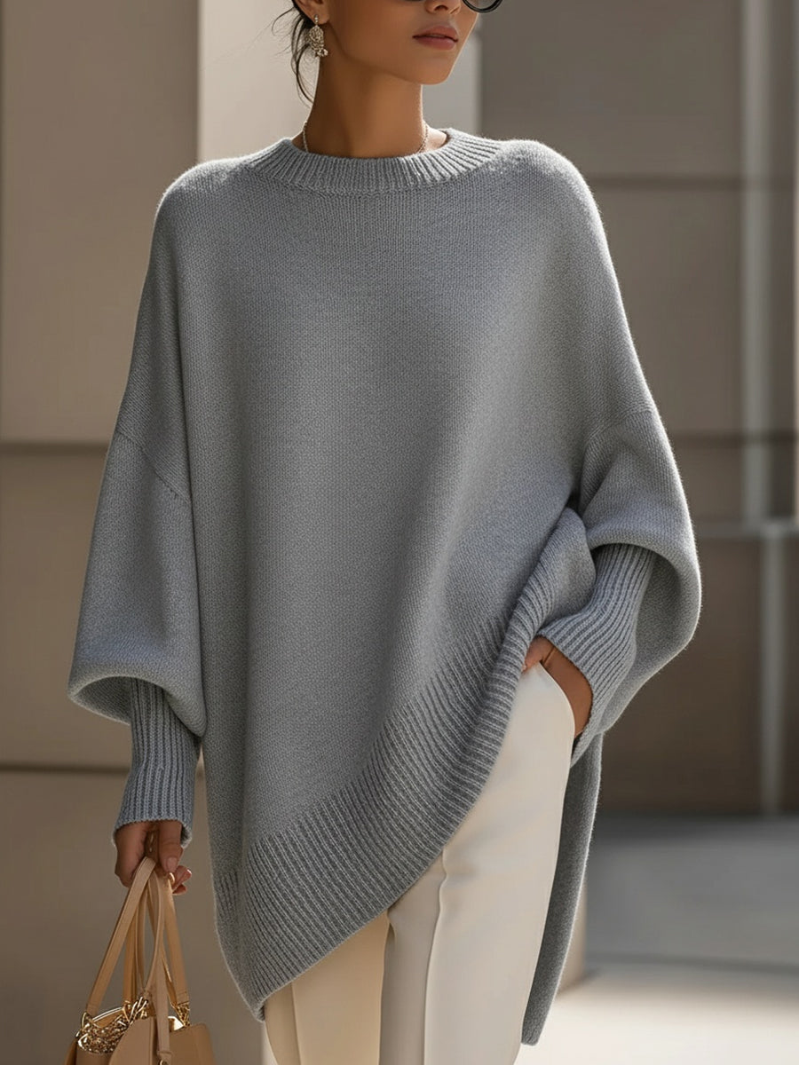 Elda | Jersey Oversize de Punto con Caída - Gris
