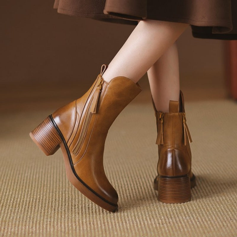 Matilde | Botines de Tacón en Piel Premium