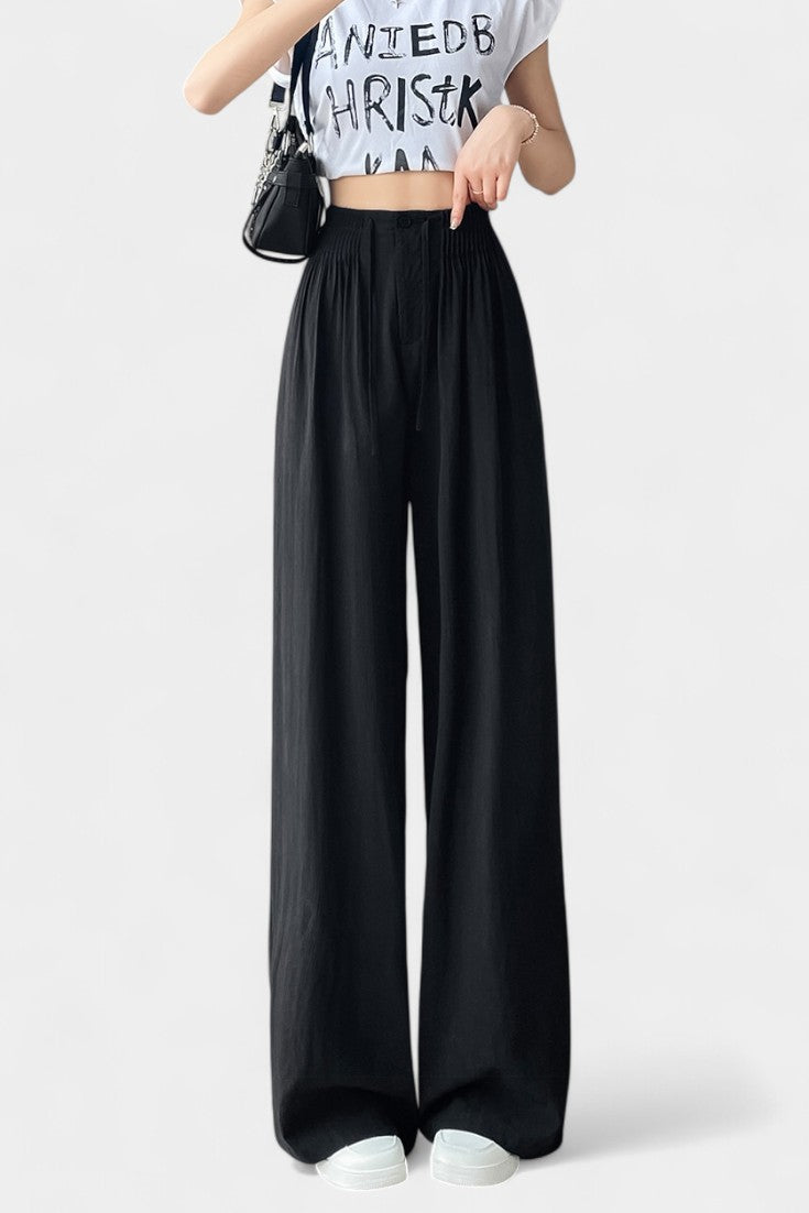 Ilyana Pantalones de Cintura Alta y Pierna Ancha