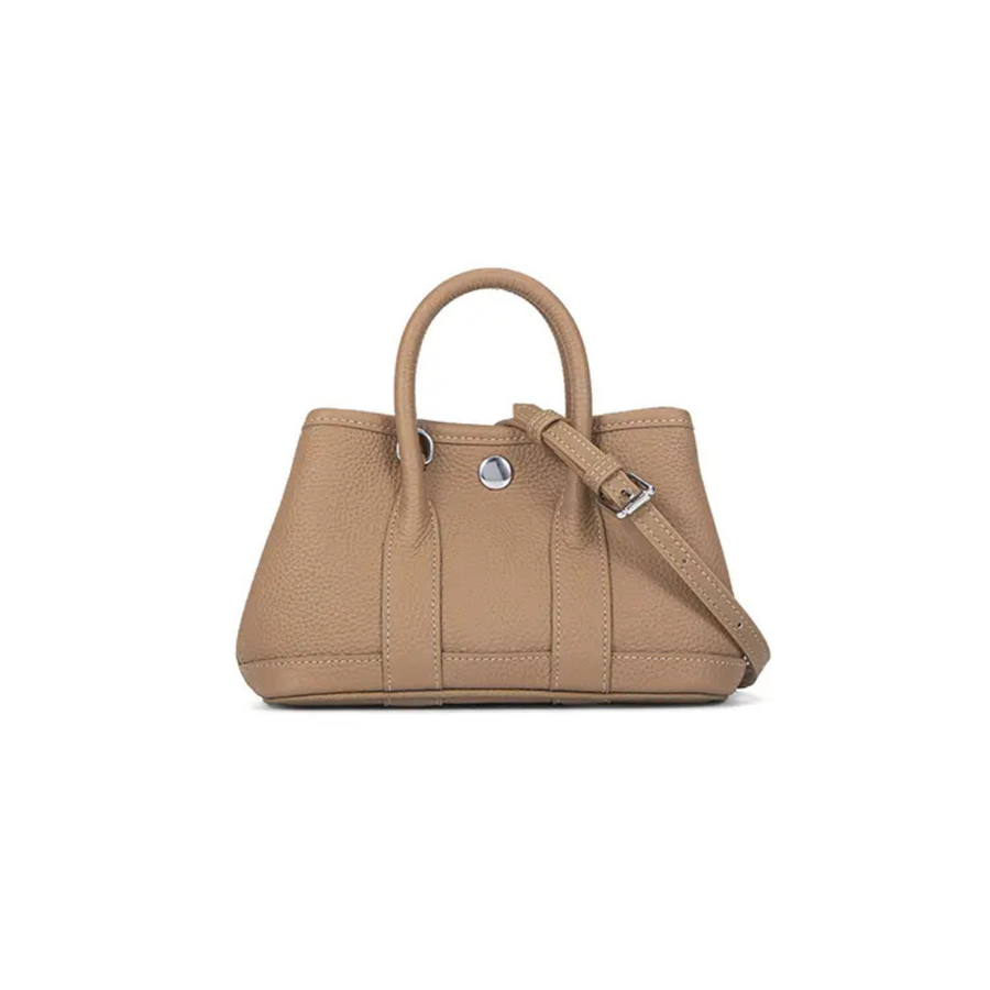 Magda | Bolso Tote de Piel Vegana de Línea Estructurada - Gris