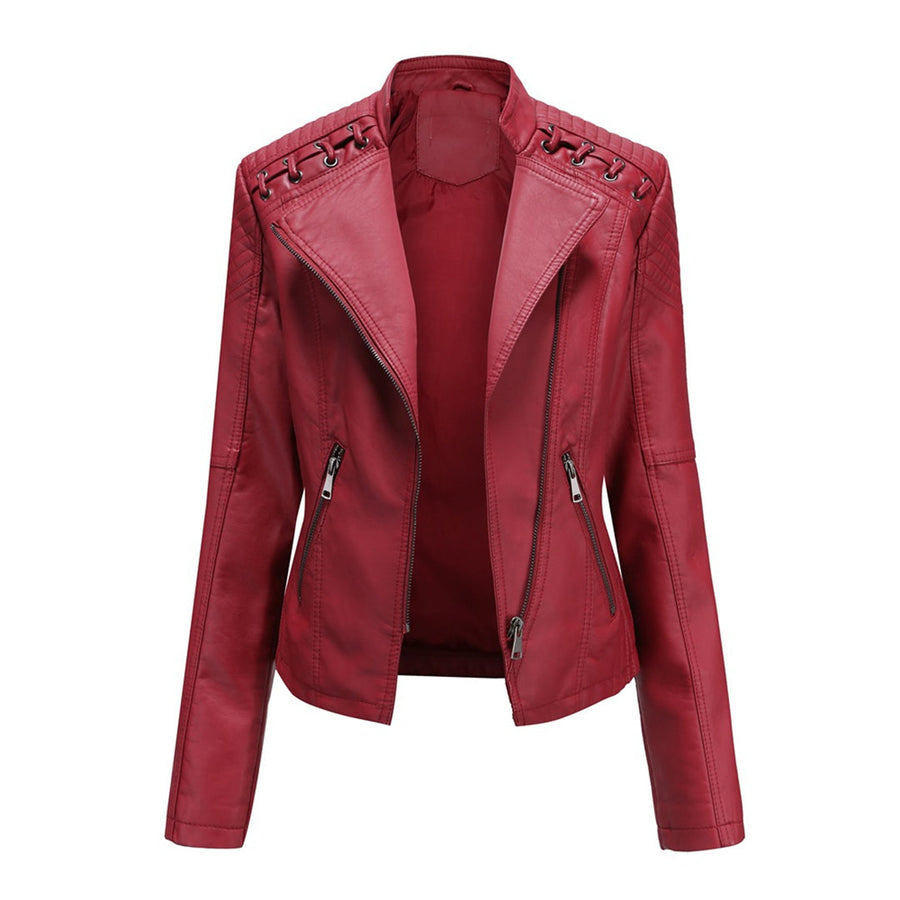 Doriana | Chaqueta Motera Asimétrica - Rojo