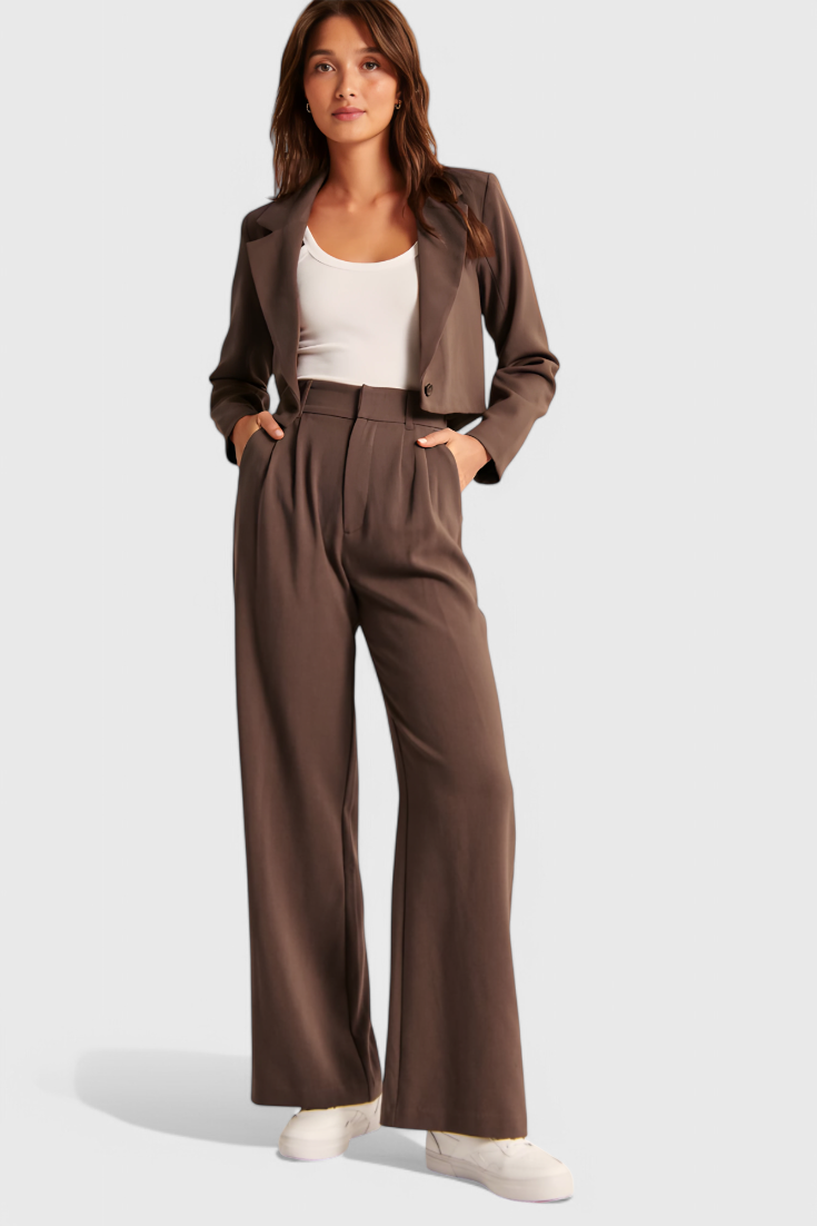 Prisca | Pantalon large tailleur