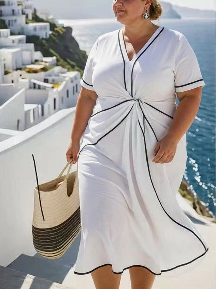 Enrichetta | Vestido Elegante de Rayas Verticales