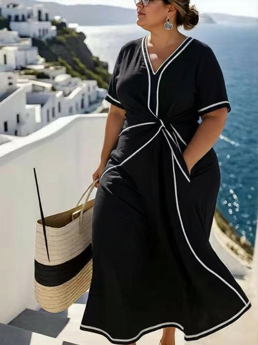 Enrichetta | Vestido Elegante de Rayas Verticales