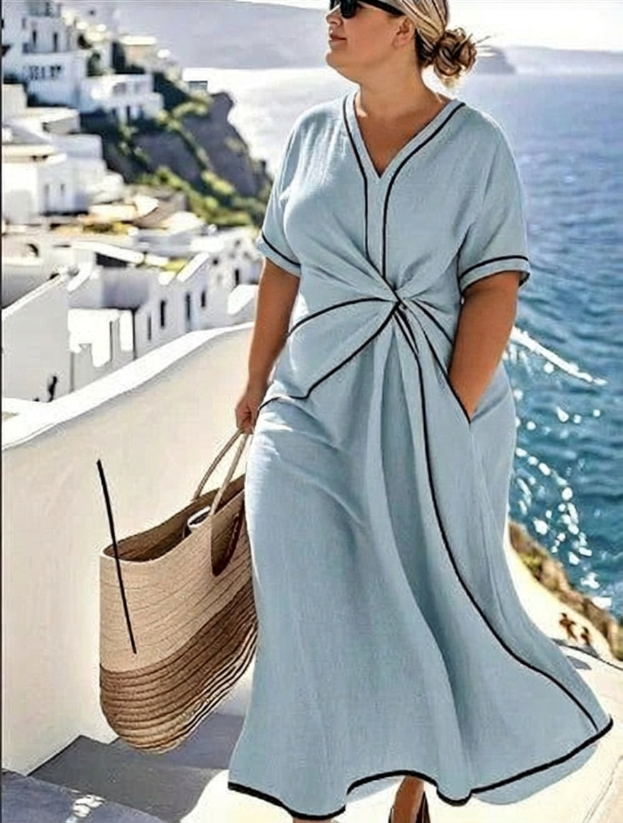 Enrichetta | Vestido Elegante de Rayas Verticales