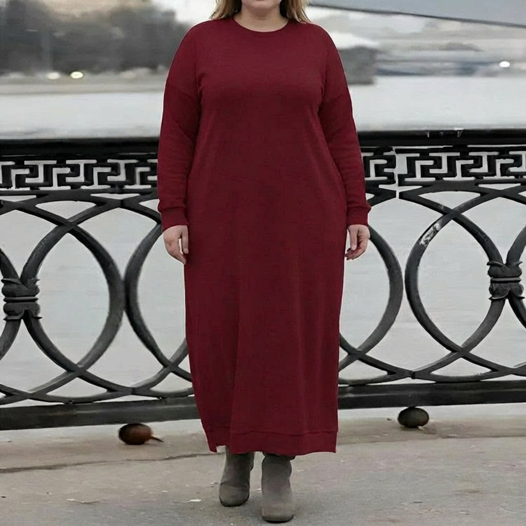 Gianna | Vestido Maxi de Punto Acogedor de Manga Larga