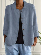 Donatella | Sobrecamisa Holgada con Botones - Azul