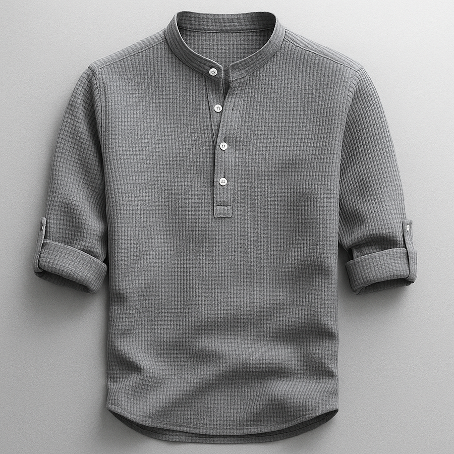 Camisa Henley Hudson - Gris