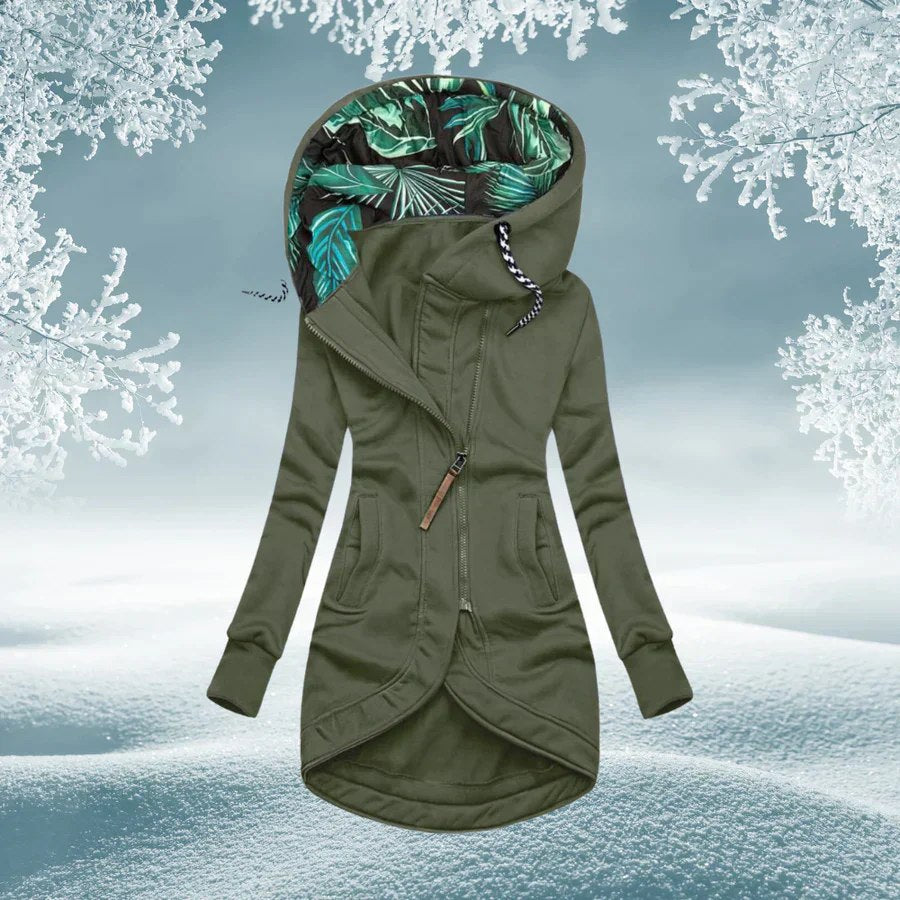 Beatrice | Chaqueta Térmica con Capucha y Cremallera Asimétrica